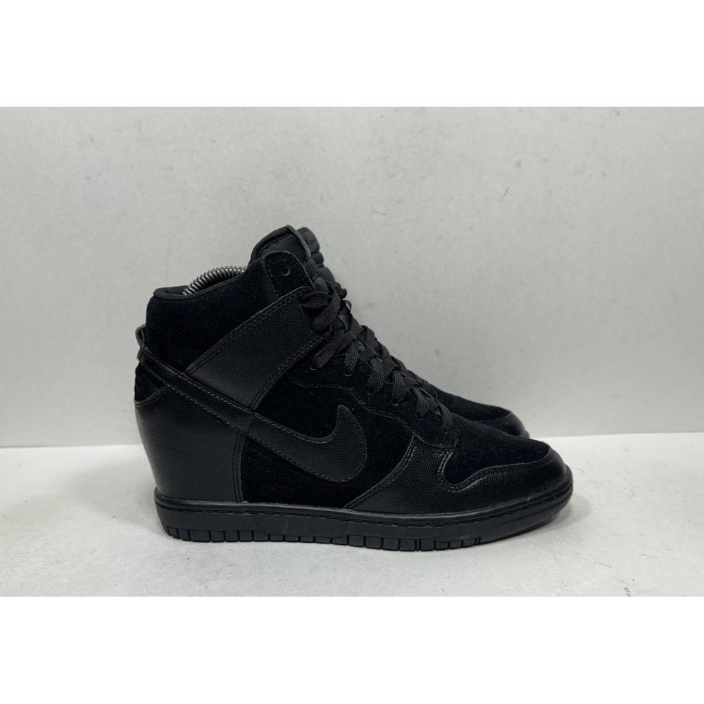 Nike Dunk Sky Hi Hidden Wedge Womens Size 8 Triple Black Shoes 528899-004